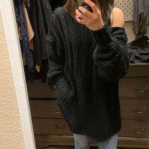 Free people off-shoulder black sweater/sweater dress.